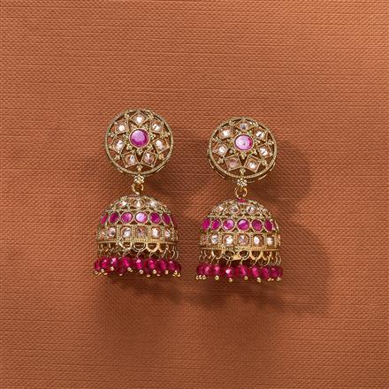 Antique Jhumki With Mehndi Plating