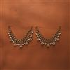 Antique Pearl Ear Chain With Mehndi Plating
