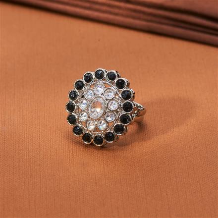Antique Adjustable Ring With Rhodium Plating