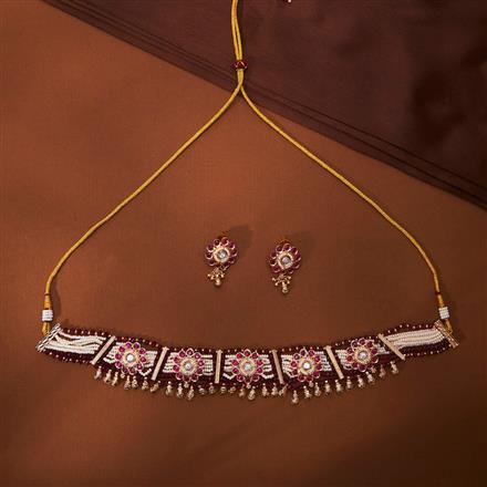 Antique Choker Necklace With Rose Gold Plating