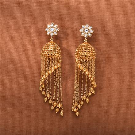 Antique Jhumki With Matte Gold Plating
