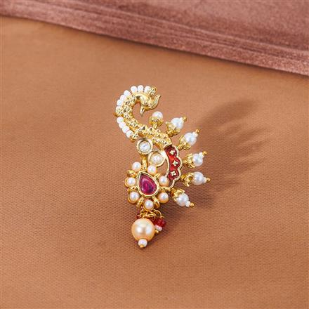 Antique Peacock Nose Ring With Gold Plating