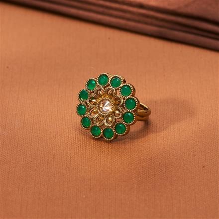 Antique Adjustable Ring With Mehndi Plating