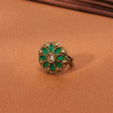 Antique Adjustable Ring With Mehndi Plating