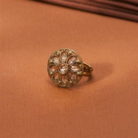 Antique Adjustable Ring With Mehndi Plating