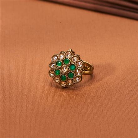 Antique Adjustable Ring With Mehndi Plating