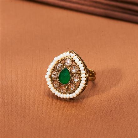 Antique Adjustable Ring With Mehndi Plating