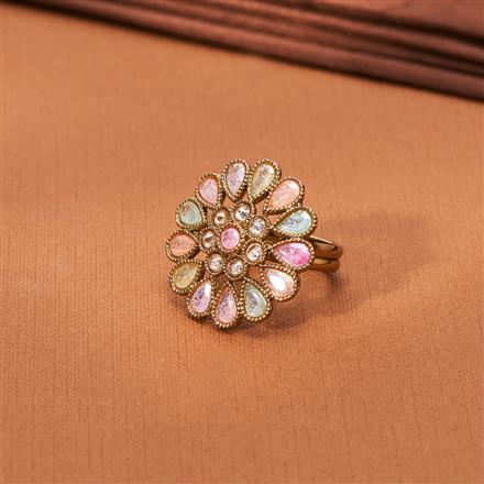 Antique Adjustable Ring With Mehndi Plating