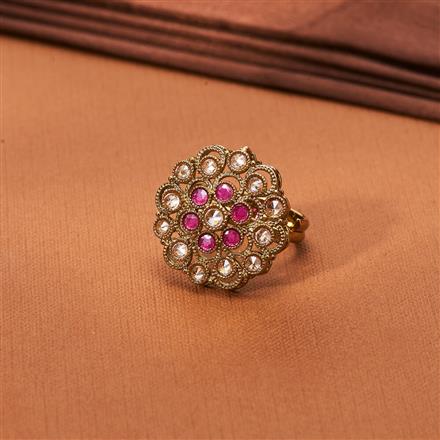 Antique Adjustable Ring With Mehndi Plating