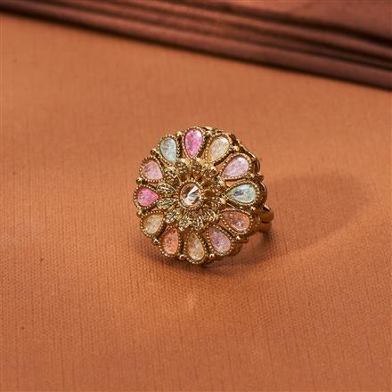 Antique Adjustable Ring With Mehndi Plating