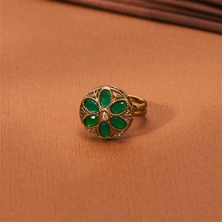 Antique Adjustable Ring With Mehndi Plating