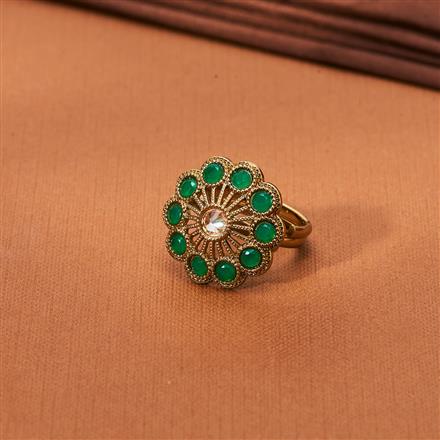 Antique Adjustable Ring With Mehndi Plating