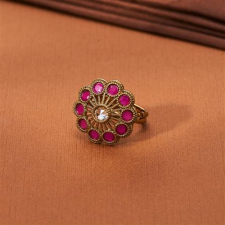 Antique Adjustable Ring With Mehndi Plating