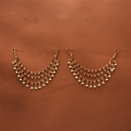 Antique Moti Ear Chain With Gold Plating