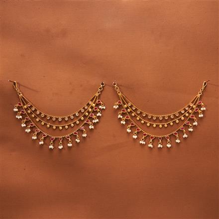 Antique Moti Ear Chain With Gold Plating