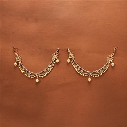 Antique Moti Ear Chain With Gold Plating