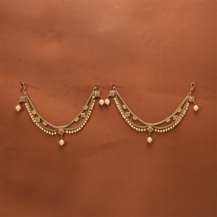 Antique Moti Ear Chain With Gold Plating