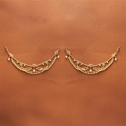 Antique Moti Ear Chain With Gold Plating