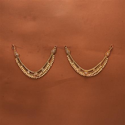 Antique Pearl Ear Chain With Gold Plating