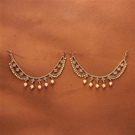 Antique Moti Ear Chain With Gold Plating