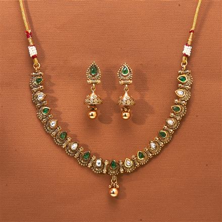 Antique Classic Necklace With Matte Gold Plating