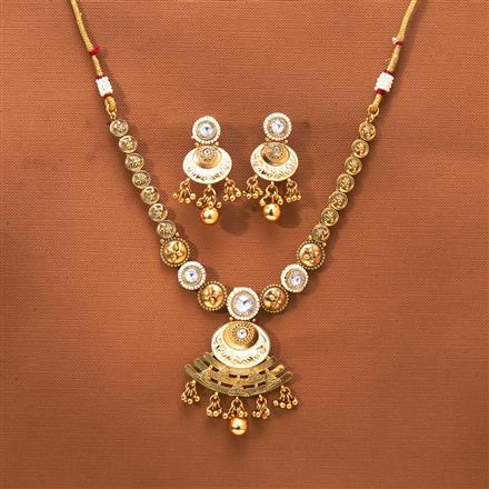 Antique Meenakari Necklace With Matte Gold Plating