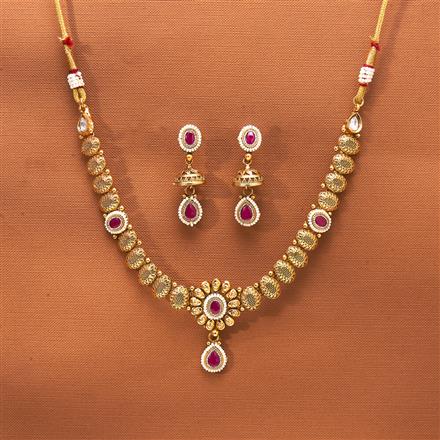 Antique Classic Necklace With Matte Gold Plating