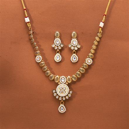 Antique Meenakari Necklace With Matte Gold Plating