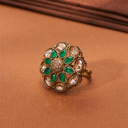 Antique Adjustable Ring With Mehndi Plating