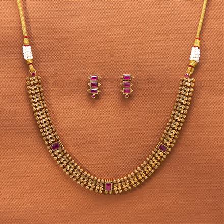 Antique South Indian Necklace With Matte Gold Plating