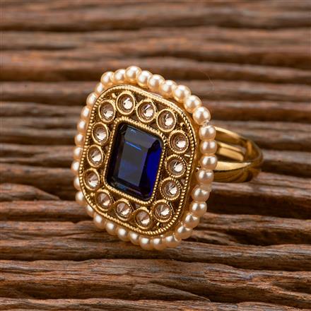 Antique Adjustable Ring With Mehndi Plating