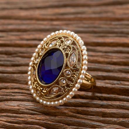 Antique Adjustable Ring With Mehndi Plating