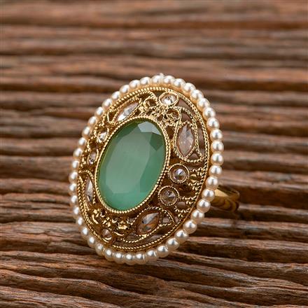 Antique Adjustable Ring With Mehndi Plating