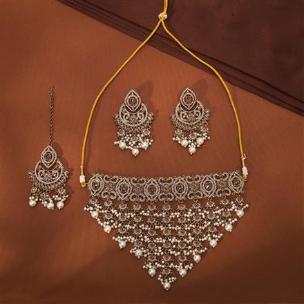 Antique Choker Necklace With Mehndi Plating