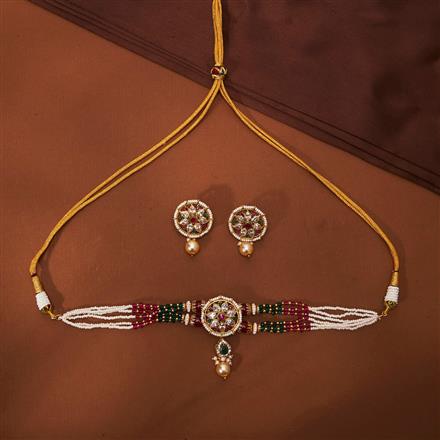 Antique Choker Necklace With Gold Plating