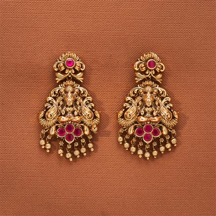 Antique South Indian Earring With Matte Gold Plating
