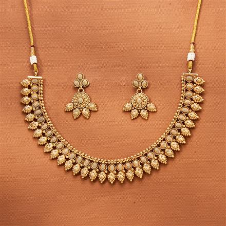 Antique Plain Gold Necklace With Gold Plating