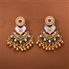 Antique Mother Of Pearl Earring With Matte Gold Plating