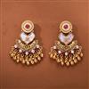 Antique Mother Of Pearl Earring With Matte Gold Plating