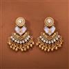 Antique Mother Of Pearl Earring With Matte Gold Plating