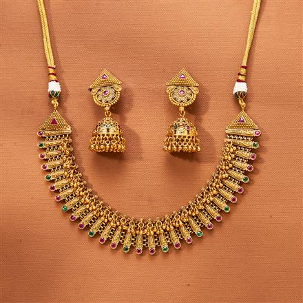 Antique Classic Necklace With Matte Gold Plating