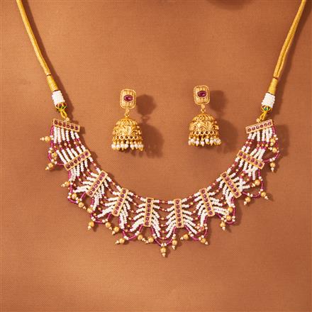 Antique Classic Necklace With Matte Gold Plating