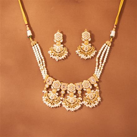 Antique Pearl Necklace With Gold Plating
