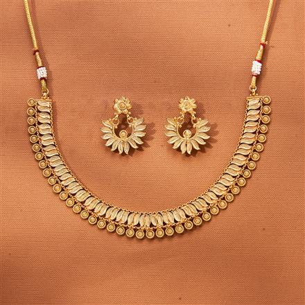 Antique Plain Gold Necklace With Gold Plating