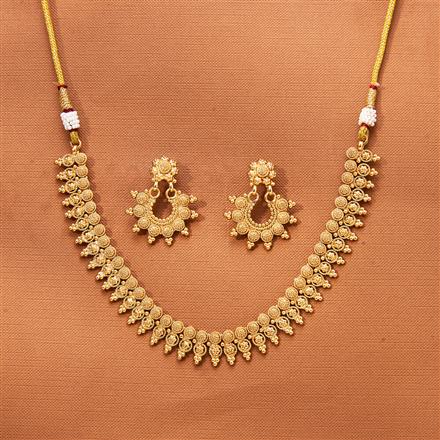 Antique Plain Gold Necklace With Gold Plating