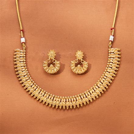 Antique Plain Gold Necklace With Gold Plating
