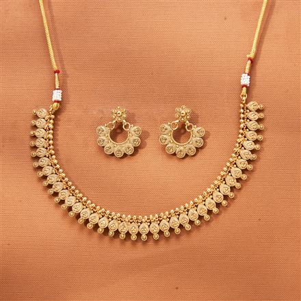 Antique Plain Gold Necklace With Gold Plating