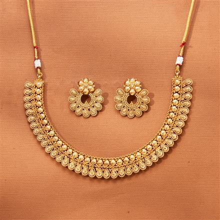 Antique Plain Gold Necklace With Gold Plating