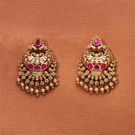 Antique Chand Earring With Matte Gold Plating