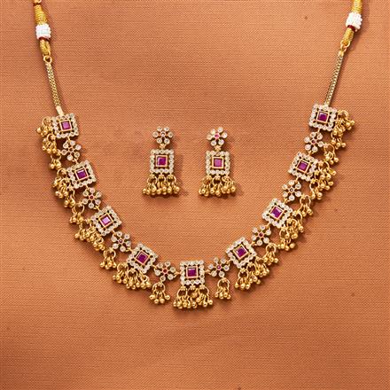 Antique Classic Necklace With Matte Gold Plating